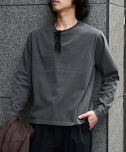 WEB限定／度詰めプレーティングフェードカラークロップドTシャツ長袖