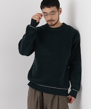 ダブルフェイスモールヤーンクルーネックニット