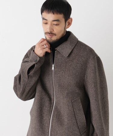 「ASSEMBLANC」 カシミヤブレンドリバーZIPブルゾン