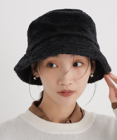Healthknit/別注フラッグHマーク刺繍ボアハット