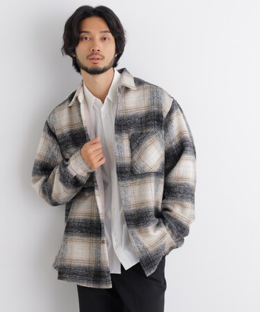 シャギーチェックシャツブルゾン
