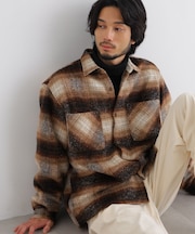 シャギーチェックシャツブルゾン