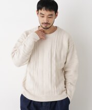 立体ジャガードニット 長袖