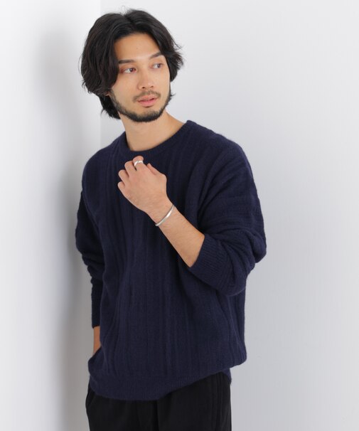 立体ジャガードニット 長袖