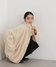 WEB限定／スタンドカラージップボアブルゾン
