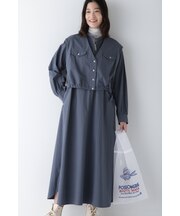 ◆コットンワッシャー2WAYジレセットワンピース