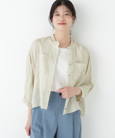 ◆ラミーバンドカラーシャツブラウス