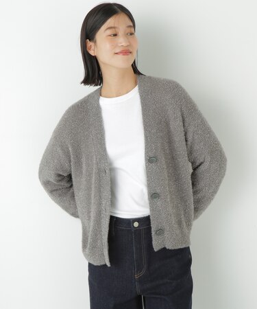 ◆ラメシャギーＶネックカーディガン
