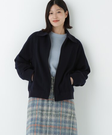 Wメルトンショートジップブルゾン