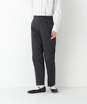 ◆サテンストレッチ細身ストレートパンツ