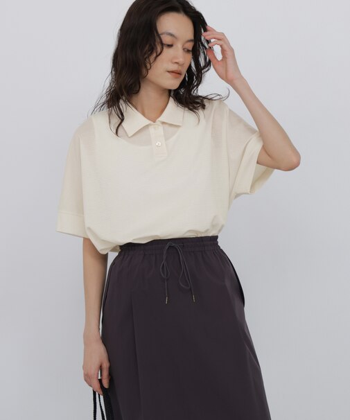 ◆《接触冷感》 フィンリーチェック衿付きカットソー