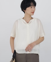 ◆≪名品 / 洗える≫ シアーハイゲージキーネックプルオーバー