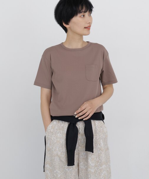◆《清涼素材 / 接触冷感 / 吸水速乾》 コンパクトポケットTシャツ