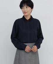 ニットシャツカラーブラウス