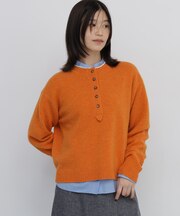 ◆ミドルゲージエアリーニットヘンリーネックプルオーバー