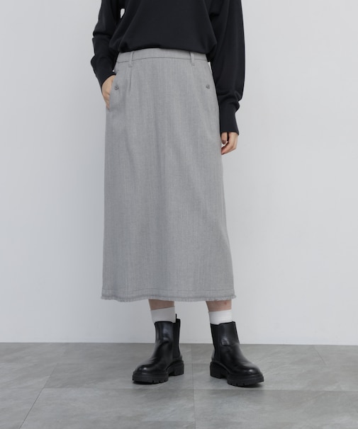 トップツイルフリンジリラックスタイトスカート