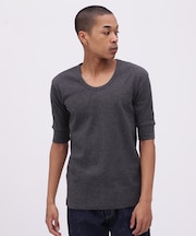 《DAILY／デイリー》HALF SLEEVE U-NECK T-SHIRT／デイリー 五分袖 Uネック Tシャツ／AVIREX