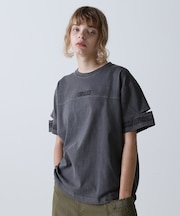 FADE WASH CUFFS OPEN EMBROIDERY T-SHIRT／フェイドウォッシュ カフスオープン刺繍Tシャツ