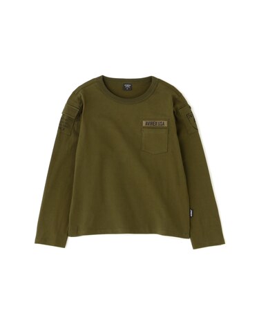 《KIDS / キッズ》FATIGUE CREW NECK LONGSLEEVE T-SHIRT / ファティーグ クルーネック ロングスリ