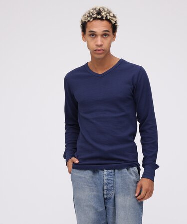《DAILY》RIB L/S V-NECK T-SHIRT