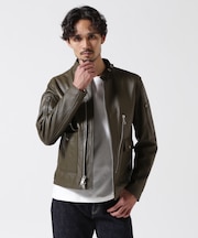 LEATHER MILITARY RIDERS JACKET／レザー ミリタリー ライダース