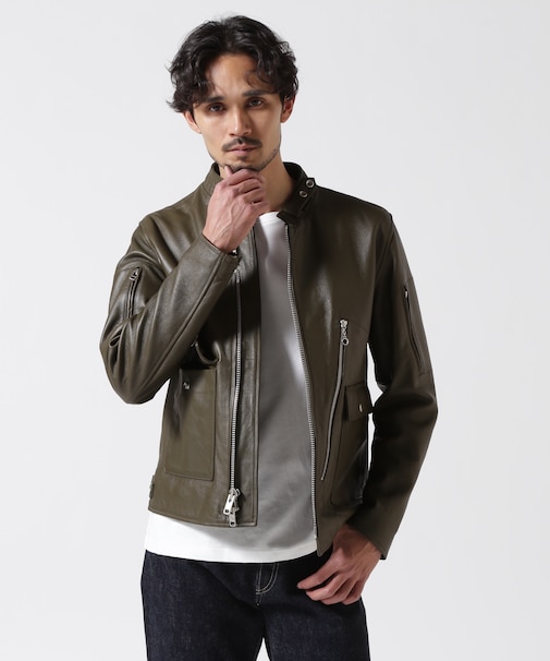 LEATHER MILITARY RIDERS JACKET/レザー ミリタリー ライダース