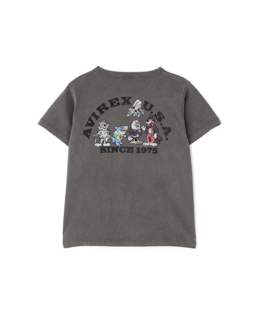 《KID'S/キッズ》FADE WASH PRINT T-SHIRT / フェイドウォッシュ プリント 半袖Tシャツ / AVIREX /