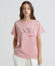 《WOMAN／直営店限定》FADE WASH T‐SHIRT WITH STAR EMBROIDERY