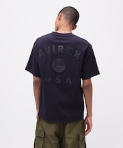 《50th Anniversary》LEATHER PATCHED VARSITY T-SHIRT / レザー パッチド バーシティ 半袖T