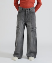 PANEL CARGO DENIM PANTS