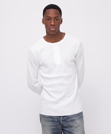 《DAILY/デイリー》L/S THERMAL HENLEY NECK T-SHIRT