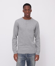 《DAILY/デイリー》L/S THERMAL HENLEY NECK T-SHIRT