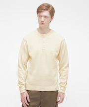 HONEYCOMB WAFFLE L／S HENLEY NECK T-SHIRT