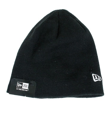 ニューエラ（NEW ERA）ニット帽 防寒 BASIC BEANIE BLK/SWH ビーニー ニットキャップ 黒 11120549