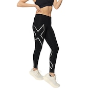 ツー・タイムズ・ユー(2XU)ストライプド コンプレッション タイツ WA4173B-BLK/SIL