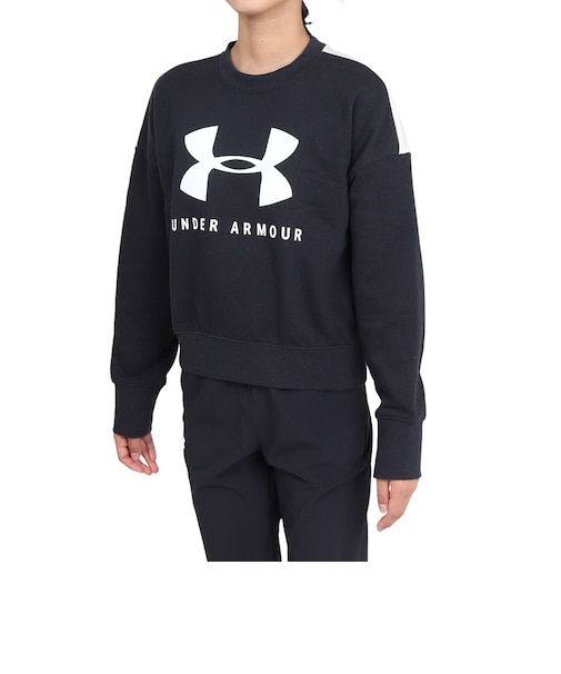 アンダーアーマー（UNDER ARMOUR）ジュニア ガールズ スポーツスタイル フリース クルーシャツ 1348201 BLK/WHT AT オンライン価格