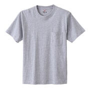 ヘインズ(Hanes)Tシャツ メンズ ビーフィー ポケット BEEFY 半袖 クルーネック グレー T 定番 長持ち H5190 060 オンライン価格