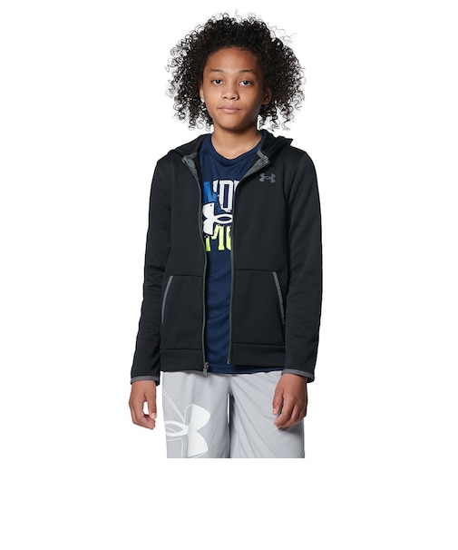 アンダーアーマー（UNDER ARMOUR）パーカー ボーイズ アーマーフリース フルジップ 1357605 BLK/PCG AT オンライン価格