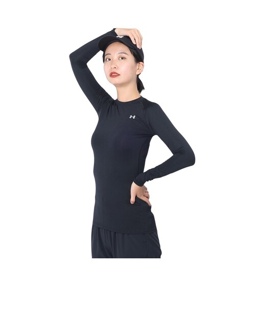 アンダーアーマー(UNDER ARMOUR)ヒートギア(夏向け) コンプレッション クルーネック 長袖シャツ 1358604 BLK AT オンライン価格 速乾