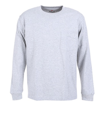 ヘインズ（Hanes）Tシャツ メンズ 長袖 ロンT ビーフィーポケット ロングスリーブ グレー T 定番 長持ち H5196 060 オンライン価格