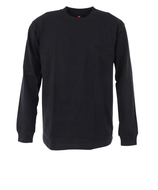 ヘインズ（Hanes）メンズ BEEFY-T ポケット長袖Tシャツ H5196 090 オンライン価格