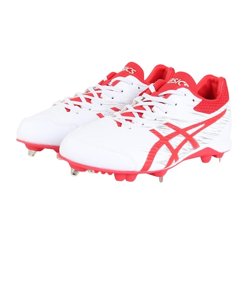 アシックス（ASICS）野球スパイク 金具 一般 NEOREVIVE 4 (ネオリバイブ 4)1123A022.101 ホワイト×レッド(白赤)