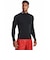 アンダーアーマー（UNDER ARMOUR）着圧 長袖 ヒートギア(夏向け) ロングスリーブ モックシャツ 1369606 001 黒