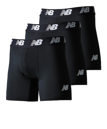 ニューバランス（new balance）プレミアムボクサーパンツ 6インチ 前開き 3枚セット Sサイズ-LLサイズ 黒 LAU13001BKK
