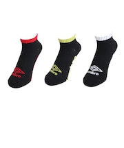 アンブロ(UMBRO)3足組アンクルソックス XEB UUAVJB06 BK