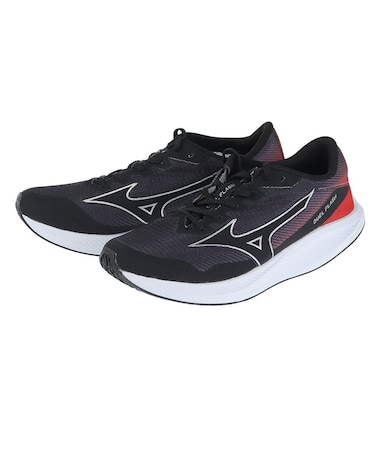 ミズノ（MIZUNO）ランニングシューズ デュエルフラッシュ ブラック シルバー U1GD238001 スニーカー 軽量 レーシング トラックレース