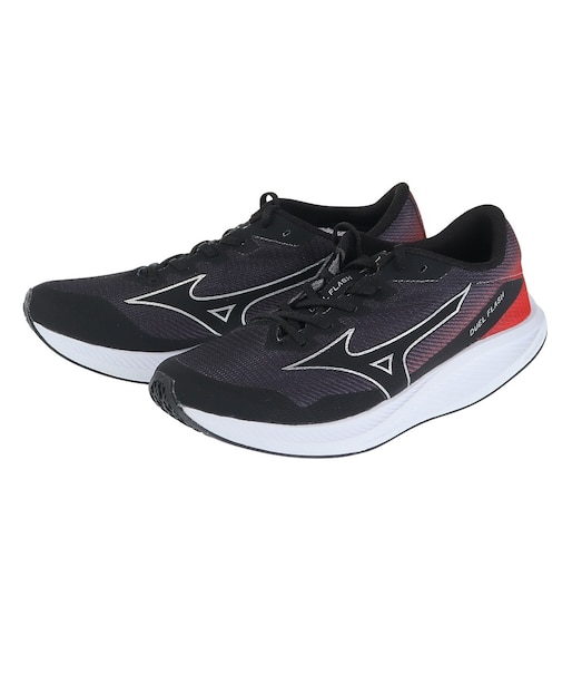 ミズノ（MIZUNO）ランニングシューズ デュエルフラッシュ ブラック シルバー U1GD238001 スニーカー 軽量 レーシング トラックレース