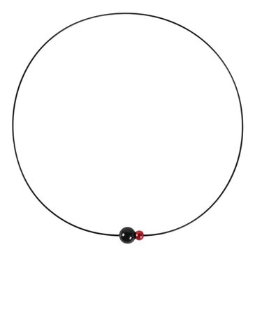 ファイテン（PHITEN）RAKUWA ネックレス EXTREME ミラーボールツイン ブラック/レッド 40cm 0223TG905151