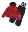 ジュニア ボーイズ スキーウェア フォグスーツ 上下セット ST23FW0034 RED サイズ調整