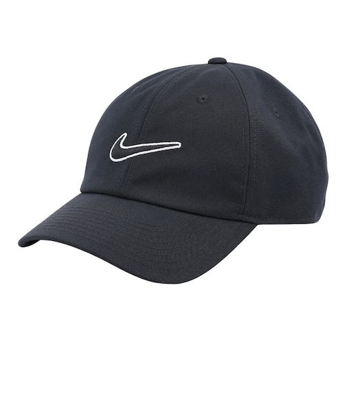 ナイキ（NIKE）帽子 アンストラクチャード スウッシュ キャップ 黒 S-Lサイズ  FB5369-010 ランニング ジョギング スポーツ 運動